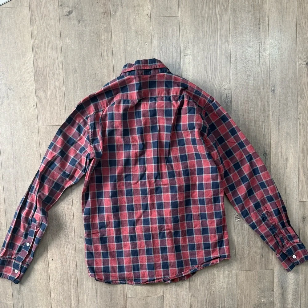 J. Crew Red and Navy Checkered Shirt